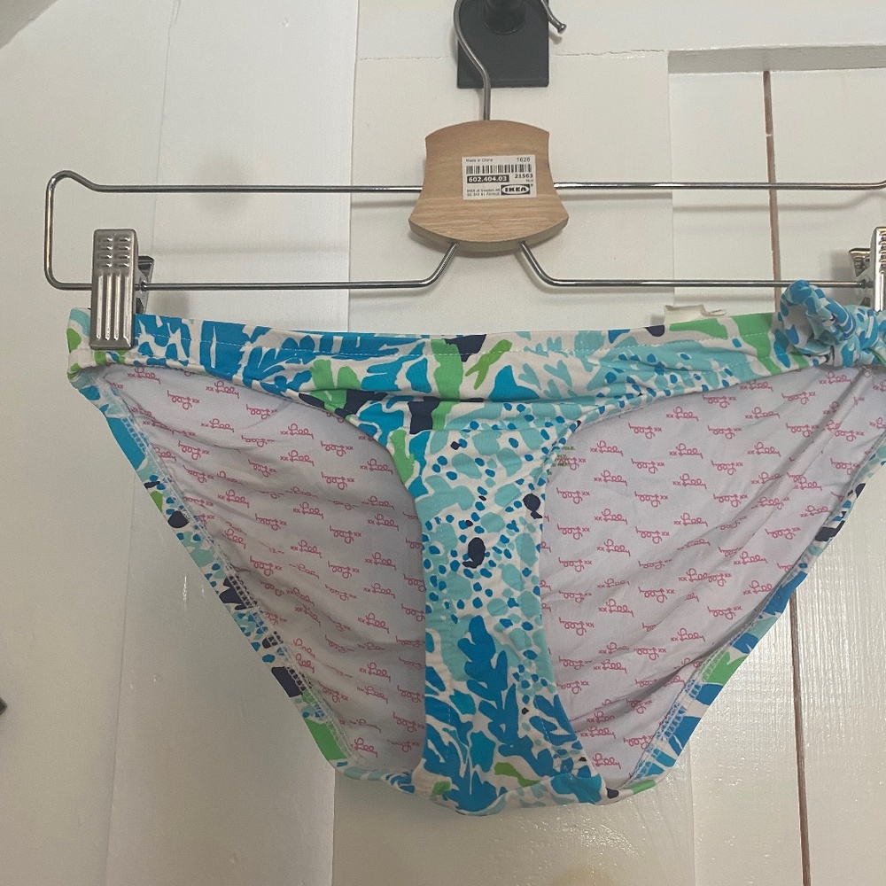 Lilly Pulitzer Poolside Blue Lets Cha Cha Bikini Bottoms XS